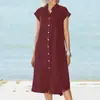 2025 Novo Cardigan de Tricô com Gola Alta de Botão Único, Vestido de Algodão e Linho com Bolsos, Saia de Cima para Sites Independentes Europeus e Americanos da Amazon