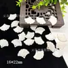 Concha de mariposa tallada con concha de agua dulce hoja de ginkgo abanico Hanfu antiguo pasador aretes hechos a mano materiales para accesorios de joyería diy