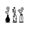 Fundo de parede com silhueta de vaso e porta-flores transfronteiriço, artesanato de metal para parede, enfeites decorativos de mesa, decoração de parede no atacado