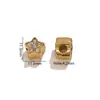 Acessórios de Joias de Aço Inoxidável com Contas Pingente de Flor com Diamante Banhado a 18K Acessórios de Contas Espaçadoras Joias para Pulseira DIY