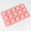 En stock de fábrica Molde de silicona para moldear chocolate, dulces, hielo con 15 cavidades, molde para gelatina con forma de corazón de 15 celdas
