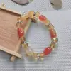 Pulsera de Cuentas Cilíndricas de Cristal de Ágata Natural para Hombres y Mujeres Pulsera Passepartout Pulsera de Ágata y Cuentas de Arroz Regalo para Transmisión en Vivo