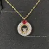 Conjunto de Colar e Brincos Chopin Happy Diamond Series Ouro V High-End Rubi Diamante Único Corrente Simples Rotativa para Clavícula