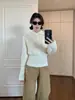 Suéter de Punto Trenzado con Cuello Solapa Estilo Coreano para Mujer, Nuevo Estilo Otoño e Invierno, Ceñido a la Cintura, Adelgazante, Top de Punto Versátil para Invierno