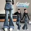 Jeans Acampanados para Niñas 2026 Nueva Moda Primavera y Otoño Ropa Infantil Pantalones Elásticos para Niños Mayores Pantalones de Campana Otoño