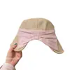 Sombrero de Pescador de Algodón y Lino Estilo Japonés para Mujer, Sombrero de Cubo con Banda de Tela Color Block de Verano, Sombrero de Protección Solar, Transpirable, Sensación de Alta Gama, Sombrero de Sol para Viajes de Vacaciones