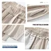 Pantalones Casuales de Tela de Algodón y Lino Delgada de Verano para Hombre de Pierna Recta Pantalones Largos de Moda Pantalones de Pareja Unisex Múltiples Imágenes