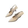 2025 Novo Estilo Sapatos de Salto Alto com Saias para Roupas Externas Estilo Noturno Sapatos Femininos com Strass Sapatos Mary Jane Sapatos de Salto Único Sandálias de Bico Aberto