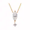 Collar de plata de ley S925 con forma de lágrima para mujer, estilo coreano, simple y exquisito, sensación de alta gama, circonita marquesa, cadena para la clavícula de comercio transfronterizo