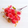 Atacado do Fabricante Flores Artificiais de Outono de Alta Qualidade 14 Cabeças Rosas Persas 7 Garfos Rosa Europeia Flores Artificiais de Seda