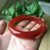 Venta al por mayor de fábrica alto hielo medio ancho calcedonia roja versión engrosada pulsera roja china ágata roja jade pulsera de madre artesanías