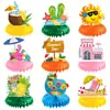 Decoración de fiesta hawaiana transfronteriza, adornos de panal de abeja para mesa, decoración de cumpleaños de verano, decoraciones de bola de panal 3D