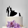 Inserto de Cartão Acrílico Personalizado para Bolo de Casamento para Noivos Cachorro Dançante Inserto para Bolo Decoração Criativa para Bolo