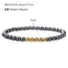Amuleto Negro Joyería para Hombre Piedra Obsidiana Impermeable Acero Inoxidable Cuentas Pulsera Elástica