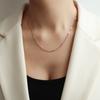 Colgante de borla larga francesa con doble borde cruzado de acero de titanio de 18 quilates, collar sexy y largo para clavícula, joyería versátil para mujer al por mayor