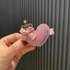 Tocado transfronterizo, linda horquilla navideña, horquilla roja de amor para bebé, estilo coreano, clip lateral festivo, accesorios para el cabello de dibujos animados al por mayor