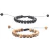 Novos Produtos Listados Pulseira Masculina Tecida Unissex 8MM Olho de Tigre Pedra de Lava Pulseira terno Joias Transfronteiriças