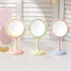Espelho de maquiagem dupla face estilo Ins para estudantes, espelho de mesa redondo para maquiagem, espelho simples de toucador para quarto