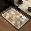 Alfombrilla de Piso para Baño, Alfombra Absorbente de Agua Antideslizante, Felpudo Resistente a la Suciedad para Inodoro, Felpudo de Estilo Retro Americano para Uso en Baño