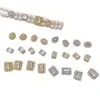 Color Cobre Plateado Conservación del Color Chapado en Oro Real Geométrico Rectangular Poroso Circonita Incrustada Diamante DIY Hecho a Mano Espaciador de Perlas Accesorios de Joyería