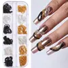 Nueva Joyería Caliente para Uñas ins Cadena Pequeña 12 Cajas Acero Dorado y Plateado Bola de Acero Pegatina Decorativa para Uñas DIY Cadena Metálica