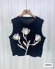 Camiseta sin mangas de punto para mujer con diseño de nicho, encaje con cordones, corte ajustado, moda de verano, costuras que reducen la edad, talla única, top elegante para mujer