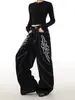 Jeans Anchos Retro Bordados de Calle Americana para Mujer Verano Nueva Marca de Moda Sueltos Deconstruidos Pantalones Scimitar de Pareja