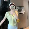 Elegante Top de Punto de Color Sólido Elegante, Falso Dos Piezas, Manga Corta para Mujer, Verano 2026, Adelgazante, Sencillo, Versátil, Chic