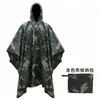 Impermeable Poncho Multifuncional Tres en Uno para Actividades al Aire Libre, Senderismo y Acampada, Impermeable Portátil de PU de una Pieza
