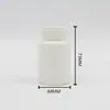Frasco com Padrão de Bambu 30ml Plástico Branco Espesso Frasco Vazio Frasco Redondo Quadrado para Comprimidos Frasco para Pó Frasco Pequeno para Remédios Frasco Dispensador de Remédios