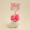 Chaveiro de pelúcia fofo, chaveiro de desenho animado criativo, pingente de bolsa de pelúcia, acessório feminino