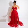 Vk2277 Vestido Sexy Europeo y Americano de Malla Transparente con Encaje que Envuelve el Pecho