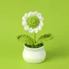 Ramo de flores tejidas en maceta transfronterizo, un producto terminado, perfecto como regalo para el Día del Maestro: un girasol de estambre, una flor artificial realista, ideal para decorar un escritorio de estudio
