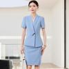 Traje profesional de manga corta de verano para mujer, ropa de trabajo para recepción de hotel, joyería, tienda de oro, vestido de trabajo para mujer.