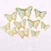Adorno para Pastel de Cumpleaños Plug-In Estampado en Caliente Mariposa Adorno para Pastel Ins Popular Decoración de Postre para Hornear Adornos de Mariposa
