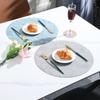 Individual de Mesa de Cuero Impermeable Antideslizante Transfronterizo Redondo de Doble Cara Hotel Hogar Aislamiento Individual Mesa de Comedor Sensación Avanzada Mantel Individual para Alimentos