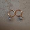 Pendientes de Perla Shijia para Mujer Pendientes de Clip de Plata de Ley S925 Primavera/Verano Pendientes de Nicho de Gama Alta Estilo Primavera