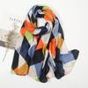 Cachecol Novo de Primavera e Verão com Toque de Algodão e Linho, Xale Literário Estampado com Franjas, Cachecol Longo de Poliéster Pequeno Fresco Feminino Fashion e Versátil