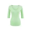 Camiseta Blanca de Manga Corta Ligeramente Transparente con Cuello en V y Patchwork Estilo Coreano para Mujer, Verano Ajustada Básica Versátil Casual Moderna