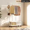 Perchero de Doble Barra para Hogar Dormitorio Mesita de Noche Colgador de Ropa Apartamento Pequeño Colgador Secundario para Ropa Estante Móvil para Secar Ropa