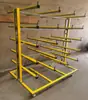 Carro de Transporte con Volteo Multicapa con Estantes para Puertas y Ventanas, Ruedas de Acero y Perfiles de Aluminio