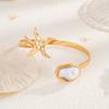 Joyería Transfronteriza Europea y Americana Playa Estrella de Mar Metálica Brazalete de Brazo Abierto Flor Personalizada Anillo de Brazo Ajustable Traje
