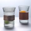 Copo de água com padrão vertical para fazer chá copo de órgão de alto valor copo de cintura copo de café presente de mão em mão copo de vidro para leite e suco copo térmico