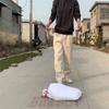 Bolsa tejida de plástico naranja al por mayor de fábrica, bolsa de piel de serpiente impermeable con película engrosada, bolsa tejida para empaque de residuos de construcción