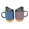 Caneca fosca de copo de cerâmica de fundo de cortiça com tampa de plástico popular cor sólida simples Comércio exterior Copo de água estilo nórdico