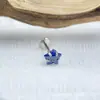 Brincos de Estrela de Cinco Pontas com Garra Astmf-13 Liga de Titânio 0,8 Espessura Titânio G23 Rosca Interna Brincos de Zircônia Joias para Piercing