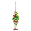 Adorno Navideño del Monstruo Grinch de Pelo Verde Decoración Creativa para Árbol de Navidad Decoración de Festival Navideño de Dibujos Animados Acrílico