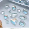 Moderna Nueva Decoración de Uñas Sal Marina Cristalina Pedrería Transparente Fondo Irregular Puntiagudo Aurora Iridiscente Corazón Torcido Decoraciones para Uñas
