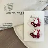 Nuevo Pasador de Pelo con Lazo de Amor de Terciopelo Borgoña para Niños, Diadema, Pasador, Pinza Lateral, Goma Elástica