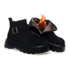 Plataforma de Dropshipping Botas de Neve com Solado Grosso, Botas Martin Versáteis, Birkenstocks com Pelúcia, Botas Curtas Femininas de Inverno Marrons Retrô